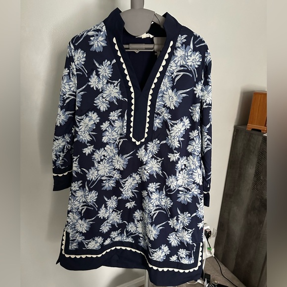 Orchid’s Whisper 100% Cotton Navy Floral Mini Dress - Picture 7 of 8